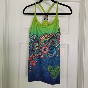 Disney Parks paisley blue and green work out tank size Medium new with tags